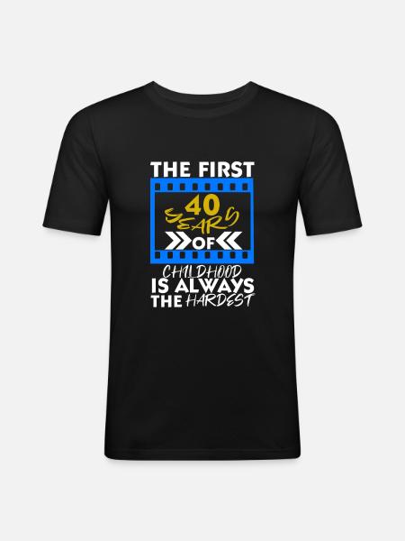 40th birthday - Men's Slim Fit T-Shirt - black