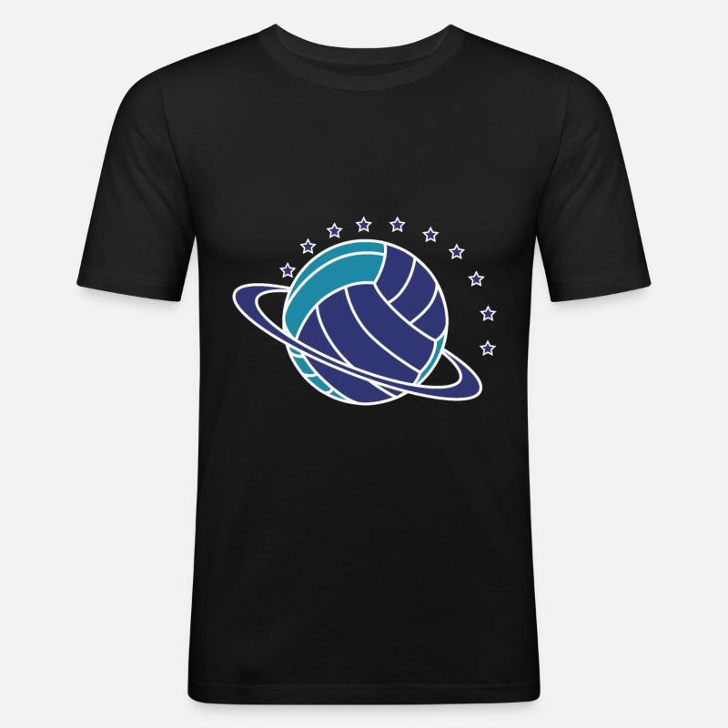 Planet ball - T-shirt près du corps Homme - noir