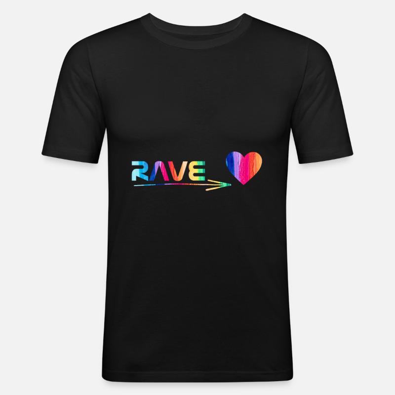Rave - Männer Slim Fit T-Shirt - Schwarz