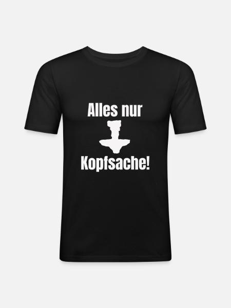 Lustiger Shisha Spruch - Männer Slim Fit T-Shirt - Schwarz