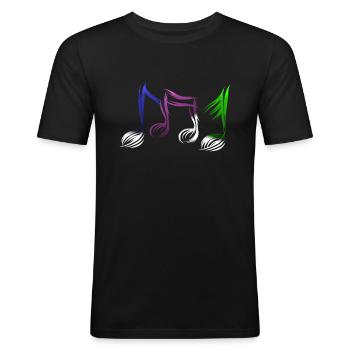 Notes de musique note de musique - T-shirt près du corps Homme - noir - Devant - Nik (191cm)