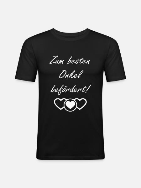 bester Onkel Spruch - Männer Slim Fit T-Shirt - Schwarz
