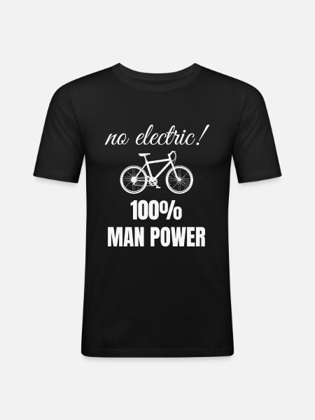 Bicycle e bike saying - Men's Slim Fit T-Shirt - black
