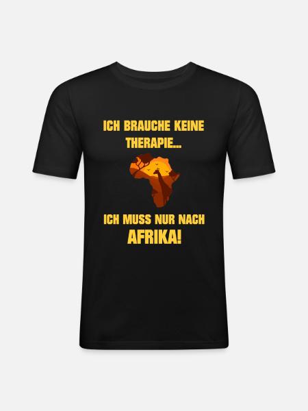Afrika - Männer Slim Fit T-Shirt - Schwarz