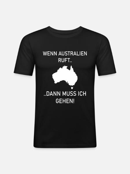Australien - Männer Slim Fit T-Shirt - Schwarz