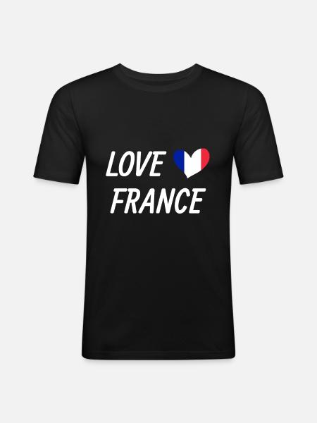 France - Men's Slim Fit T-Shirt - black