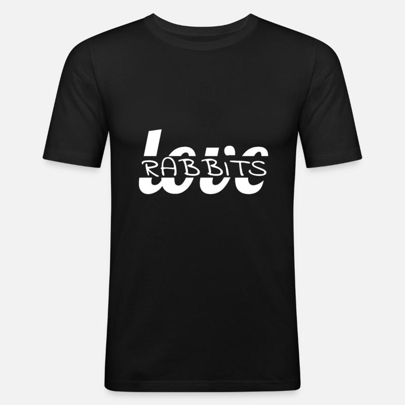 Hase - Männer Slim Fit T-Shirt - Schwarz