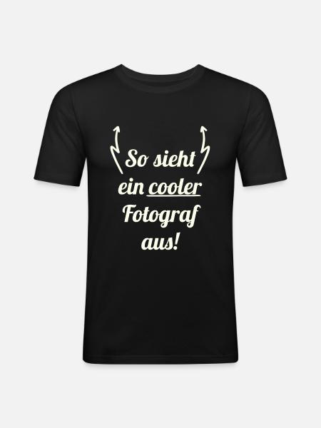 Fotograf - Männer Slim Fit T-Shirt - Schwarz