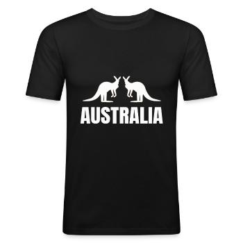 Australie - T-shirt près du corps Homme - noir - Devant - Nik (191cm)