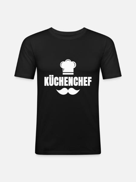 Küchenchef - Männer Slim Fit T-Shirt - Schwarz