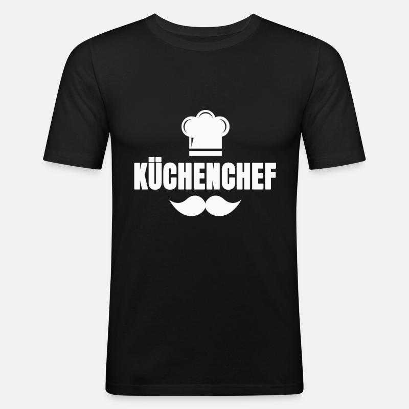 Küchenchef - Männer Slim Fit T-Shirt - Schwarz