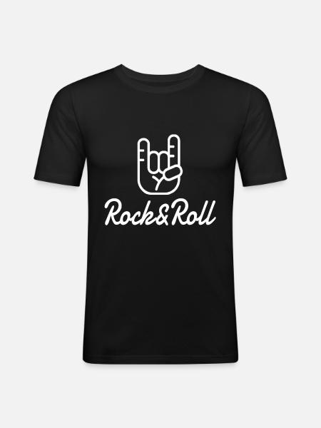 Rock n Roll - T-shirt près du corps Homme - noir