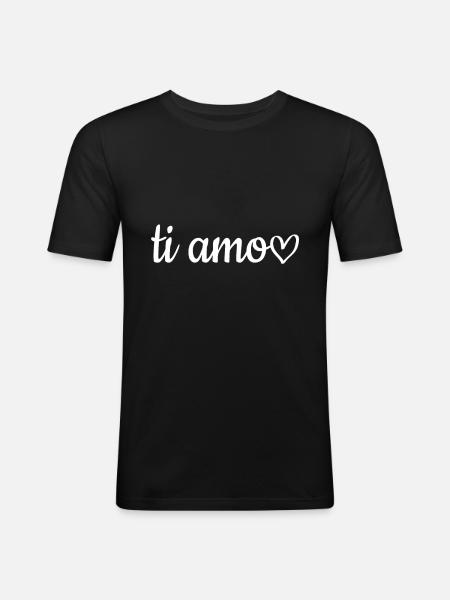 Saint-Valentin cadeau - T-shirt près du corps Homme - noir