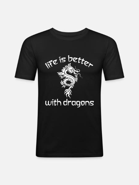 Dragon Dragon shirt - Men's Slim Fit T-Shirt - black