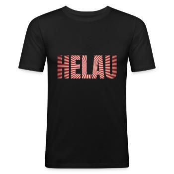 Helau Fastnacht Karneval - Männer Slim Fit T-Shirt - Schwarz - Vorne - Nik (191cm)
