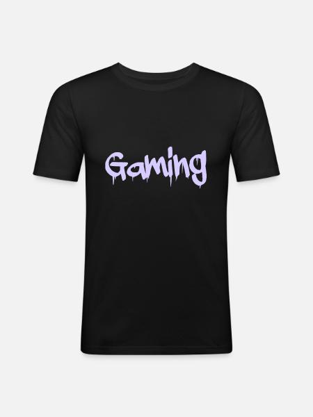 jeux - T-shirt près du corps Homme - noir