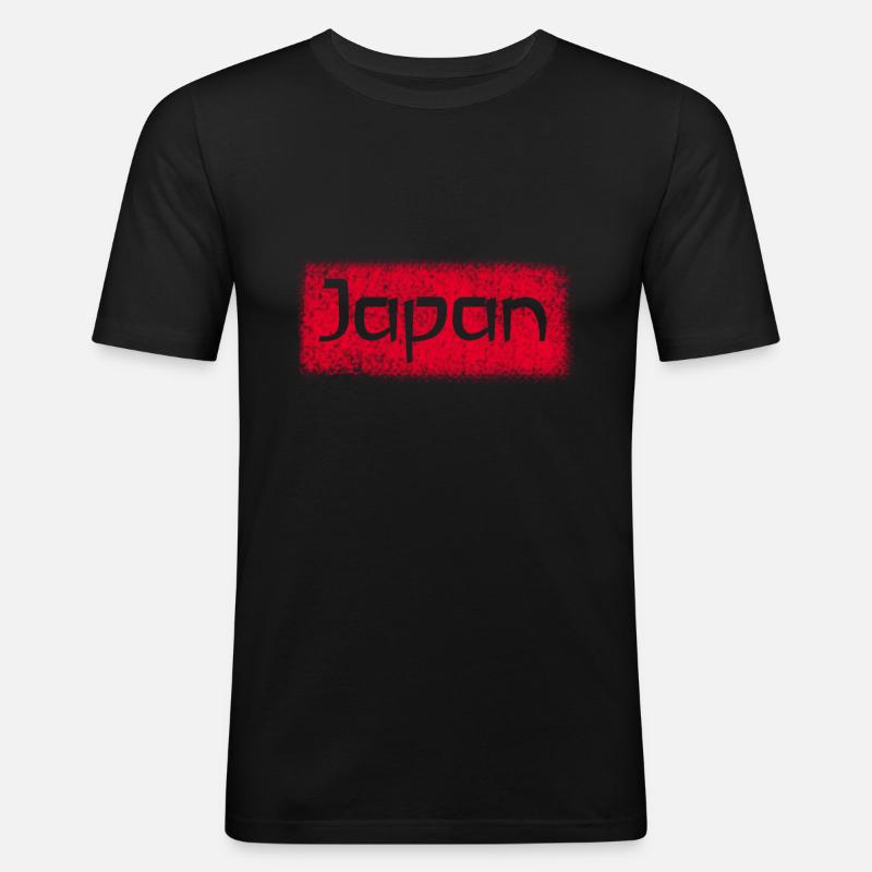Japan - Männer Slim Fit T-Shirt - Schwarz
