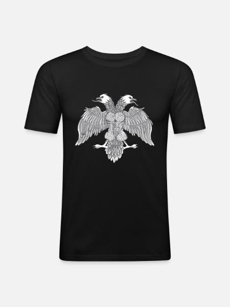 Albanese Albanese Albanese Adelaar Dubbele Adelaar - Mannen slim fit T-shirt - zwart
