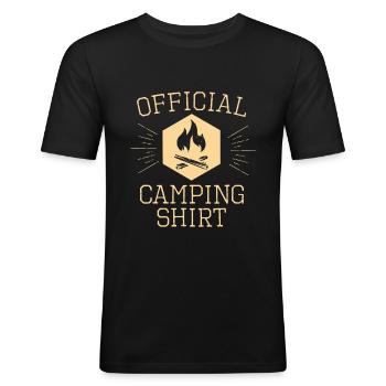 Shirt de camping - T-shirt près du corps Homme - noir - Devant - Nik (191cm)