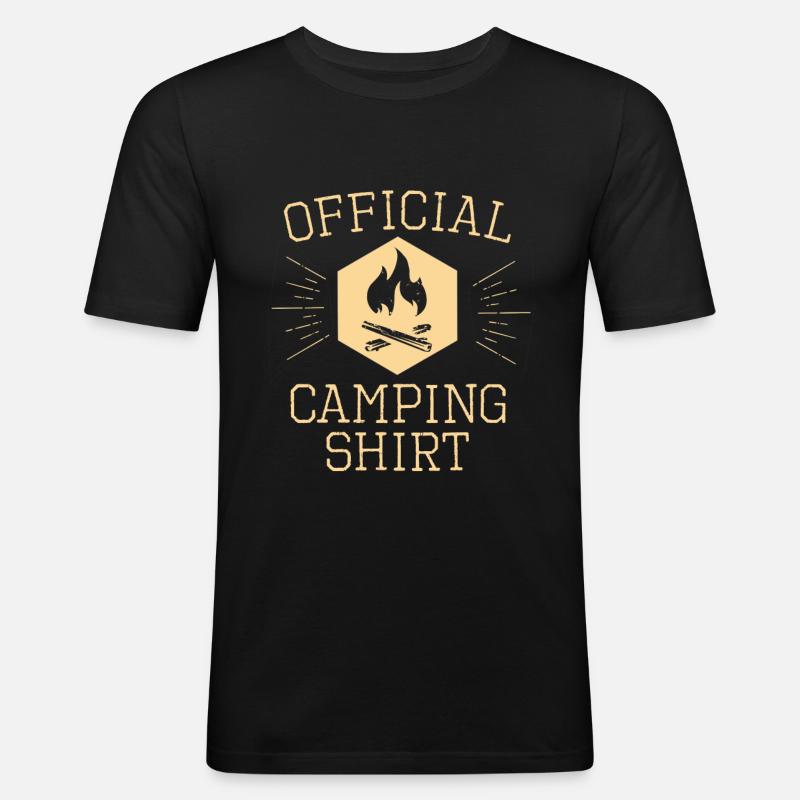 Camping shirt - Männer Slim Fit T-Shirt - Schwarz