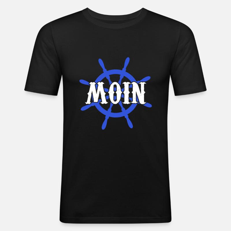 Moin - Männer Slim Fit T-Shirt - Schwarz