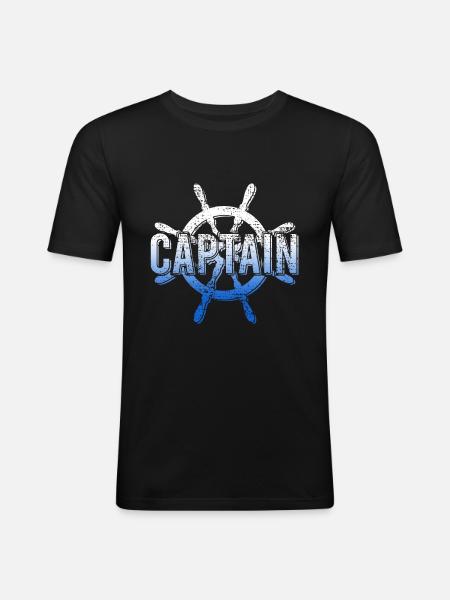Capitaine - T-shirt près du corps Homme - noir