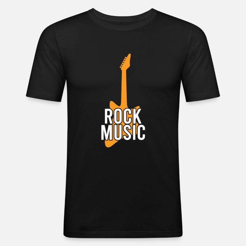 Rock Musik - Männer Slim Fit T-Shirt - Schwarz