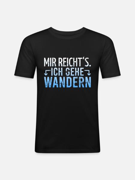Wandern Wanderer Spruch - Männer Slim Fit T-Shirt - Schwarz