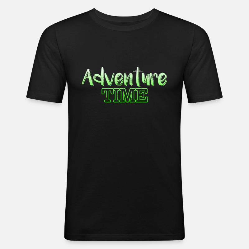Abenteuer - Männer Slim Fit T-Shirt - Schwarz