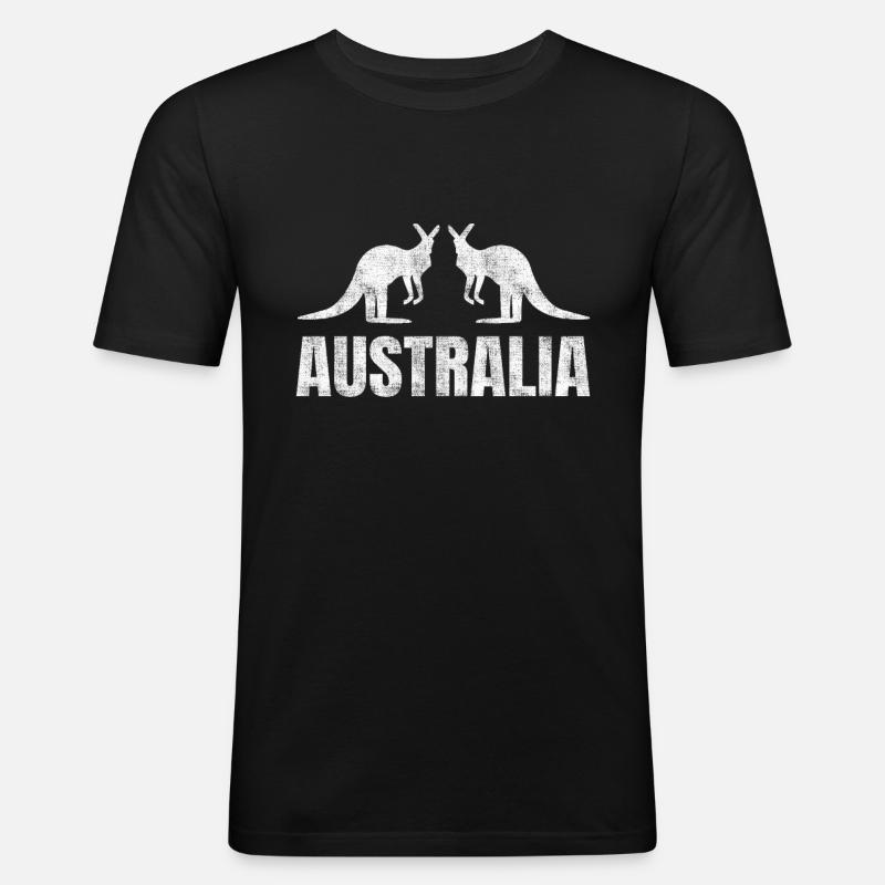 Australien - Männer Slim Fit T-Shirt - Schwarz