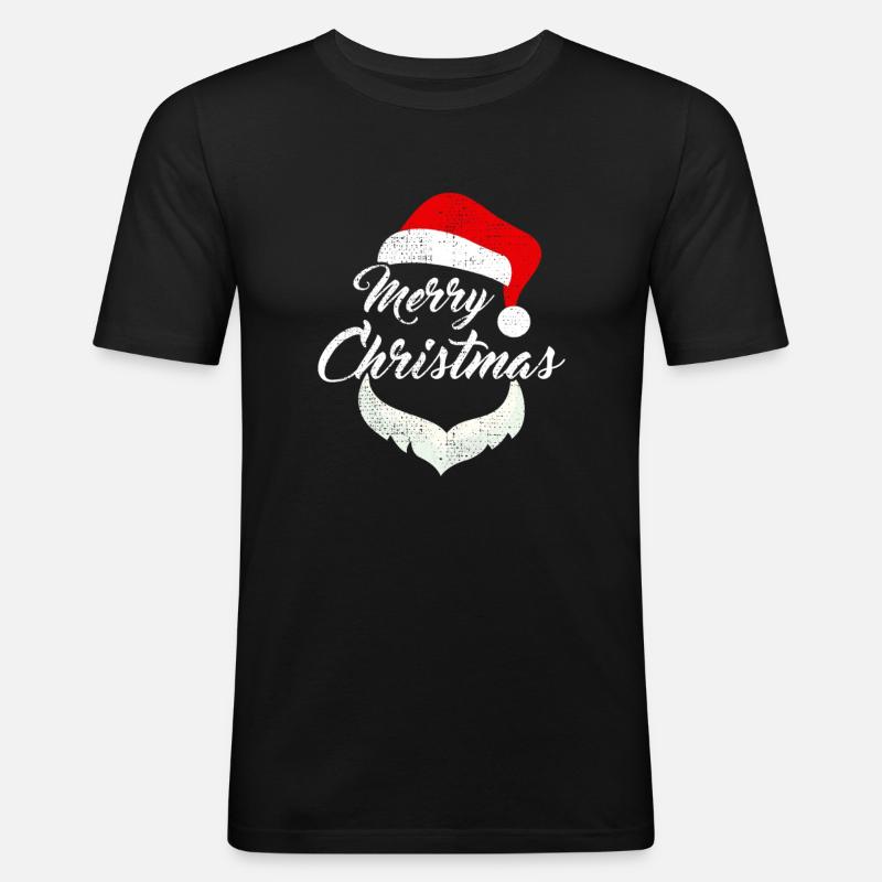 Merry Christmas - Männer Slim Fit T-Shirt - Schwarz