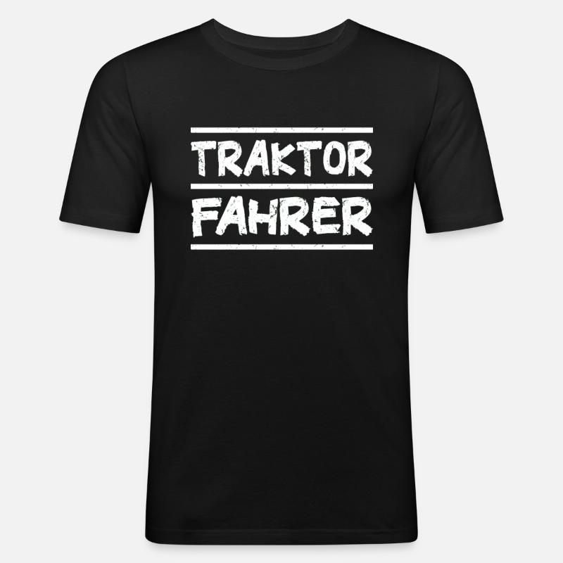 Traktor Fahrer - Männer Slim Fit T-Shirt - Schwarz