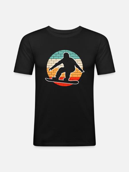 Snowboarding Retro - Men's Slim Fit T-Shirt - black