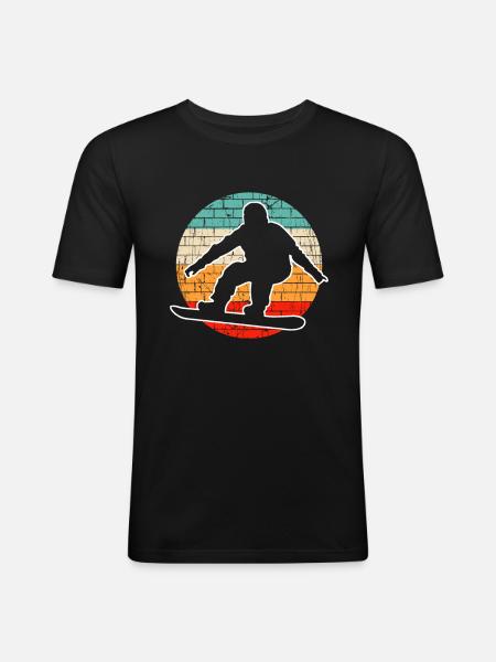 Snowboarding Retro - Men's Slim Fit T-Shirt - black