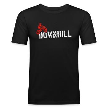 Mountainbike Downhill - Männer Slim Fit T-Shirt - Schwarz - Vorne - Nik (191cm)