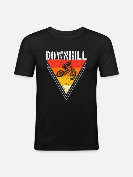 Descente VTT - T-shirt près du corps Homme - noir