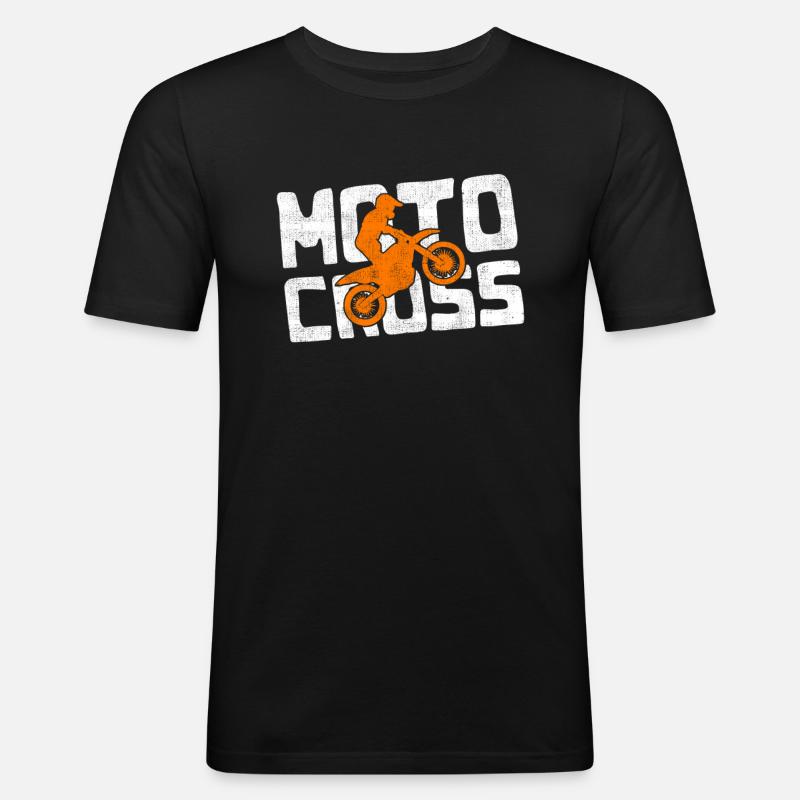 Motocross - Männer Slim Fit T-Shirt - Schwarz