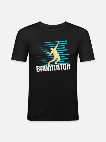 Badminton - Männer Slim Fit T-Shirt - Schwarz