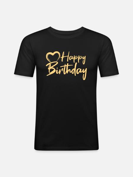 Happy Birthday - Men's Slim Fit T-Shirt - black