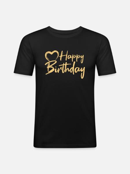 Happy Birthday - Men's Slim Fit T-Shirt - black