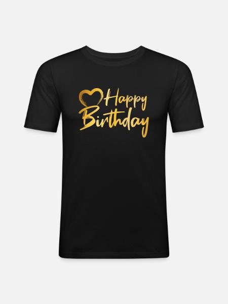 Happy Birthday - Men's Slim Fit T-Shirt - black