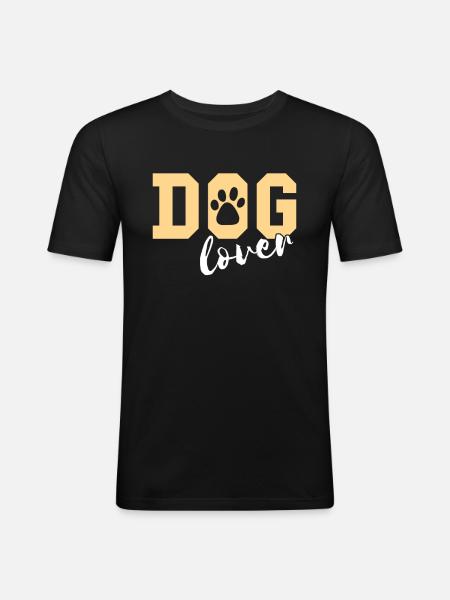 Amoureux des chiens - T-shirt près du corps Homme - noir