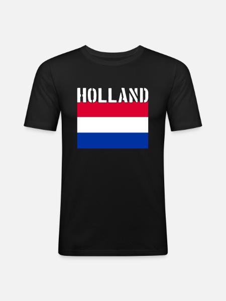 Holland Netherlands Flag - Men's Slim Fit T-Shirt - black