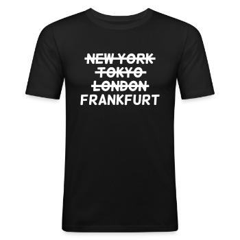 Frankfurt - Men's Slim Fit T-Shirt - black - Front - Nik (191cm)