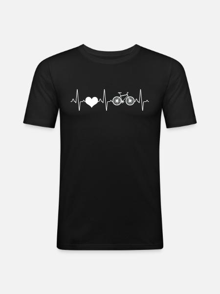 Bicycle Heartbeat - Men's Slim Fit T-Shirt - black