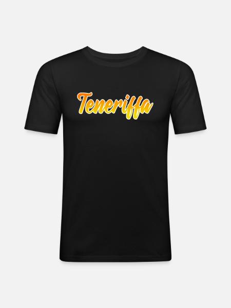 Teneriffa - Männer Slim Fit T-Shirt - Schwarz