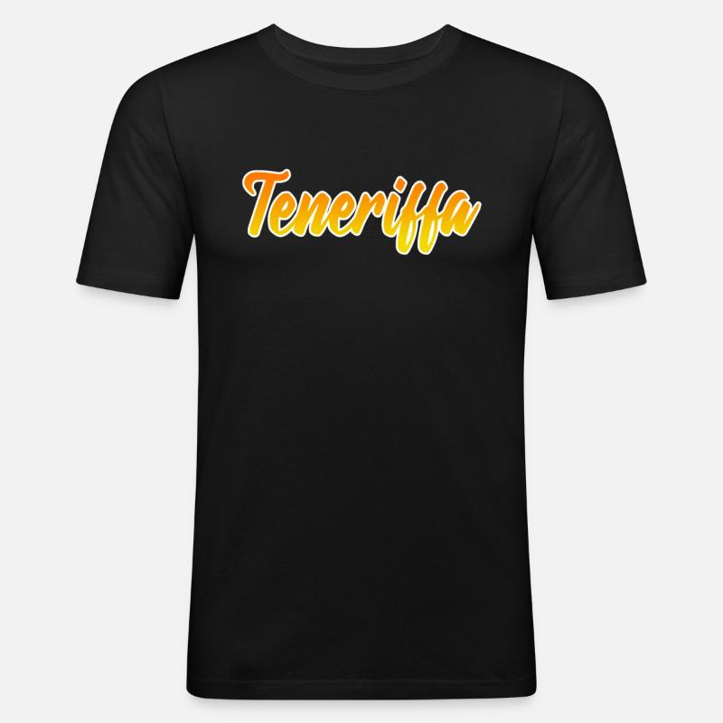 Teneriffa - Männer Slim Fit T-Shirt - Schwarz