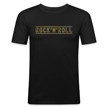 Rock n Roll - T-shirt près du corps Homme - noir - Devant - Nik (191cm)