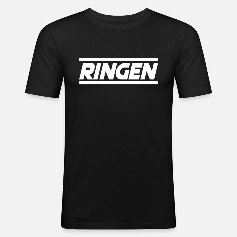 Ringen - Männer Slim Fit T-Shirt - Schwarz