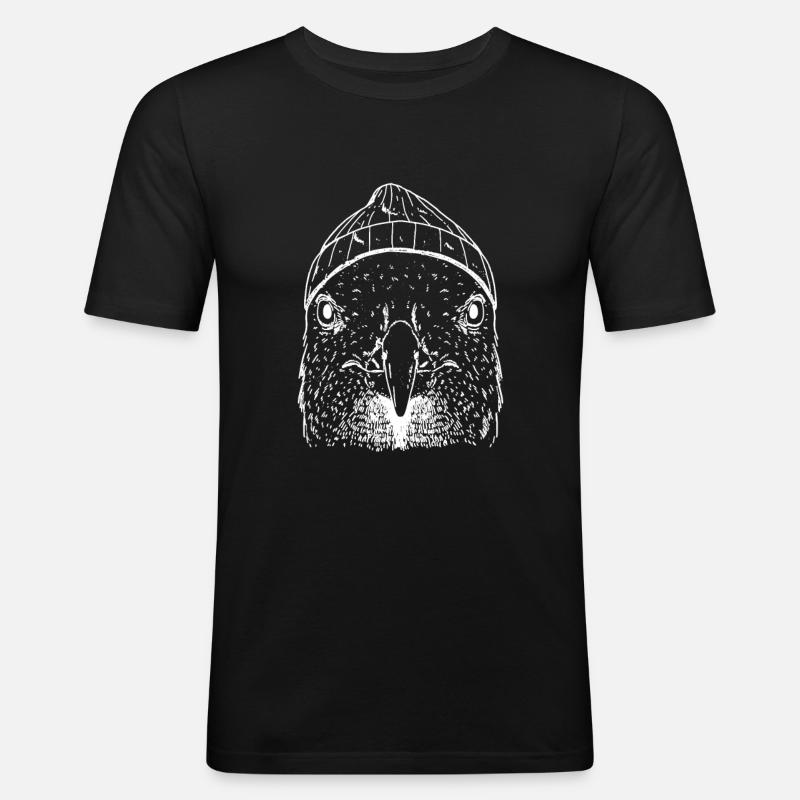 Möwe - Männer Slim Fit T-Shirt - Schwarz